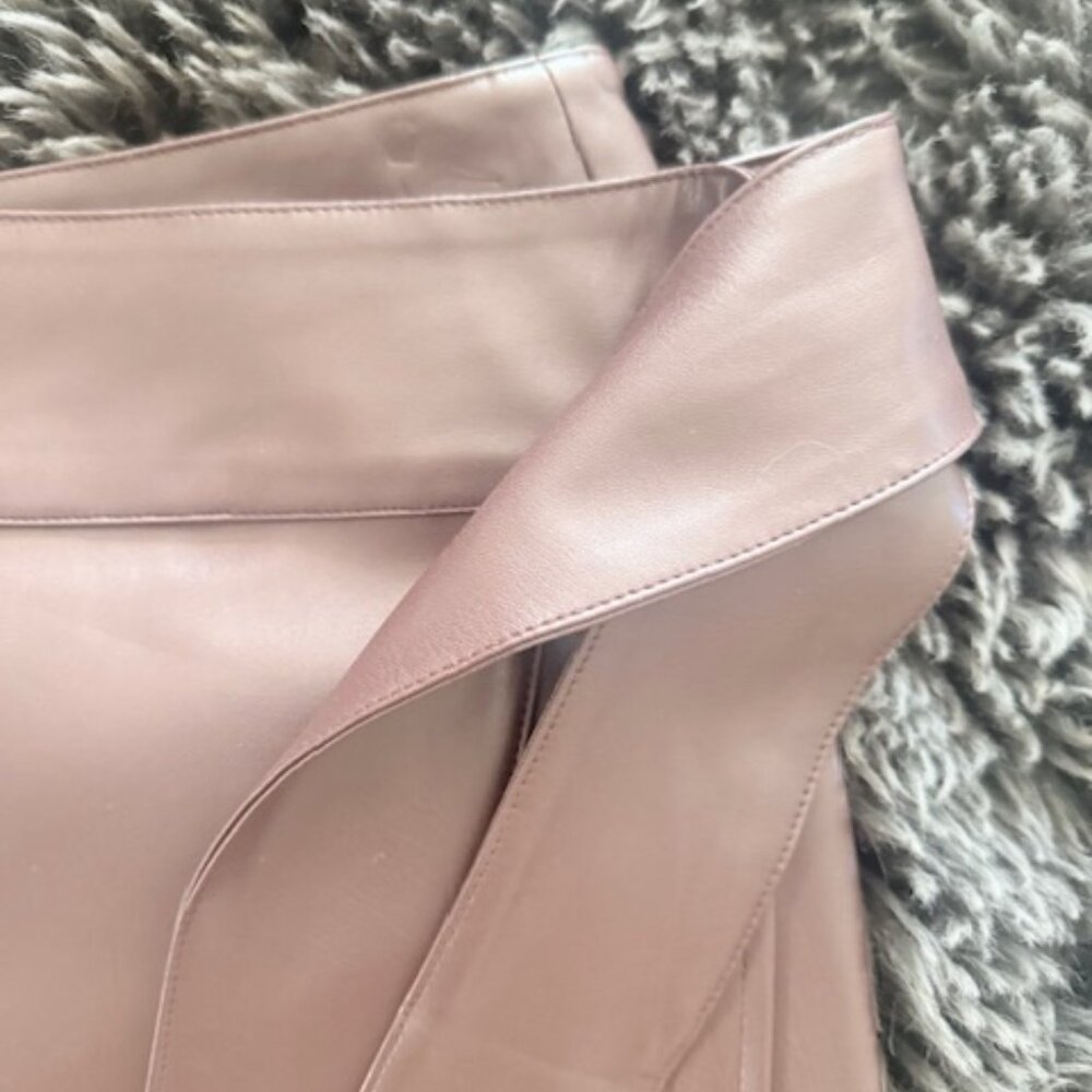 Never Fully Dressed Brown Faux Leather Midi Wrap Skirt Size 4 - Picture 2 of 4